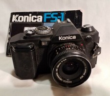 Konica FS-1 SLR 35mm Film Camera Konica Hexanon AR 28mm F 3.5 Lens 55mm  Manual