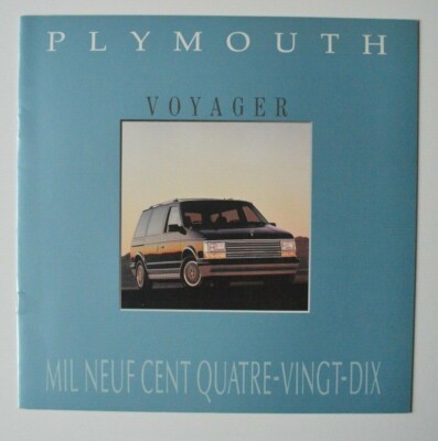 PLYMOUTH VOYAGER 1990 dealer brochure catalog - French - Canada