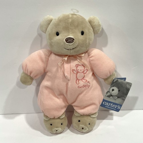 VTG CARTER'S CLASSICS PINK LOVABLE TEDDY BEAR with RATTLE Plush LOVEY 2003 - Picture 5 of 5