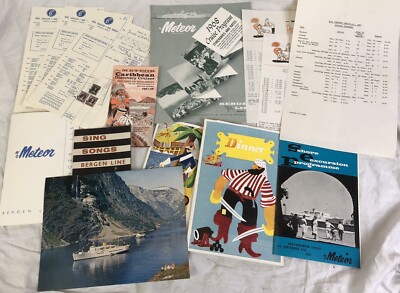 Meteor Kreuzfahrtschiff, Schiff, Ephemera, Bergen Line, 1967 Mittelmeer Kreuzfahrt