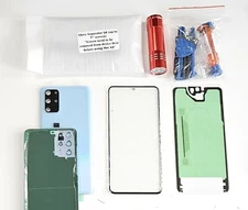 Front Glass Lens Screen Blue Back Cover Repair Replacement Fit Galaxy S20 Plus