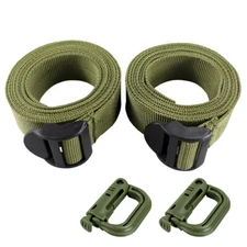 2-Pack Heavy Duty Utility Nylon Strap with Buckle 1inch Molle Backpack Accessory