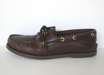 Sperry Top-Sider Mens Burgundy Brown Leather Deck Loafer  display picture 1