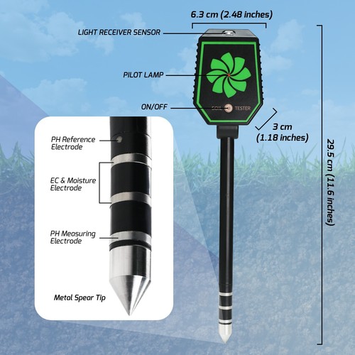 pH, EC, Fertility/Salt, Temp, Moisture, Light Air Humidity Smart Bluetooth Meter - Picture 7 of 8