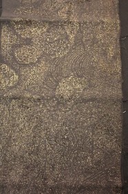 f-410 antique silk brocade kimono fabric - metallic wave- 13" x 48"