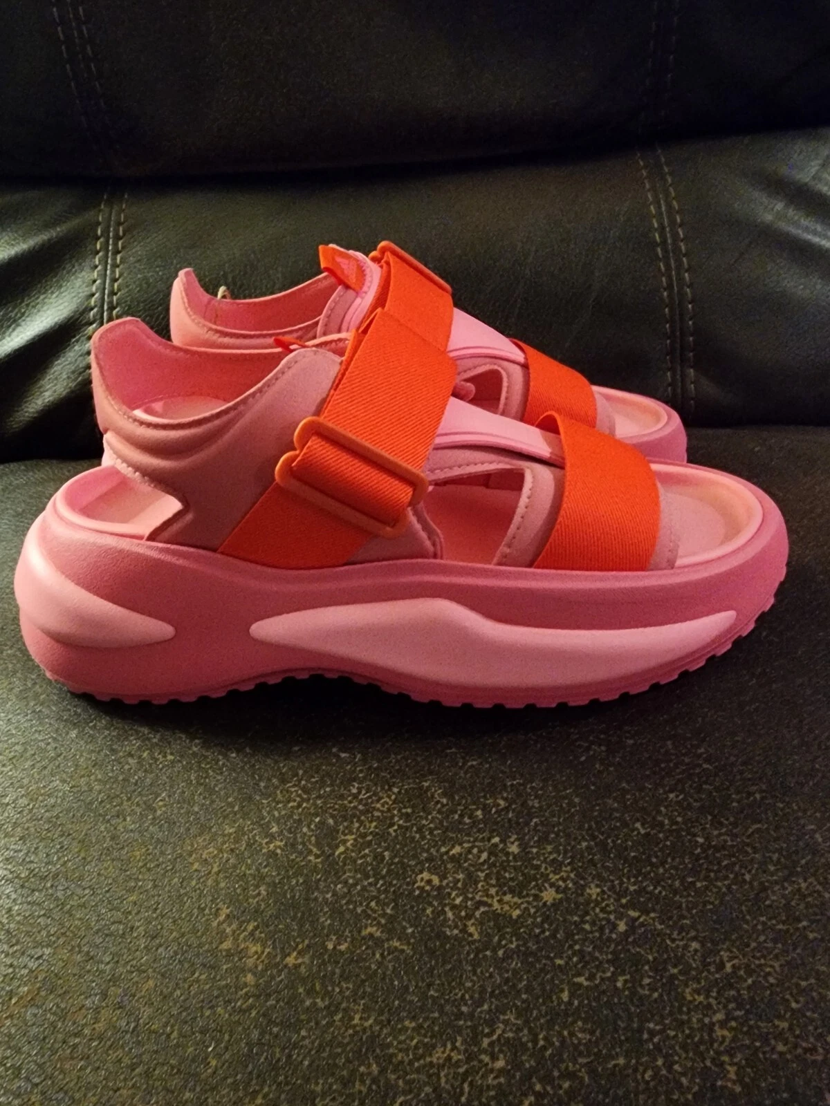 ✅️Nuovo! SANDALI DONNA TAGLIA 9 ADIDAS MEHANA PLATFORM IF8182 ROSA FUSION ROSSO BRILLANTE