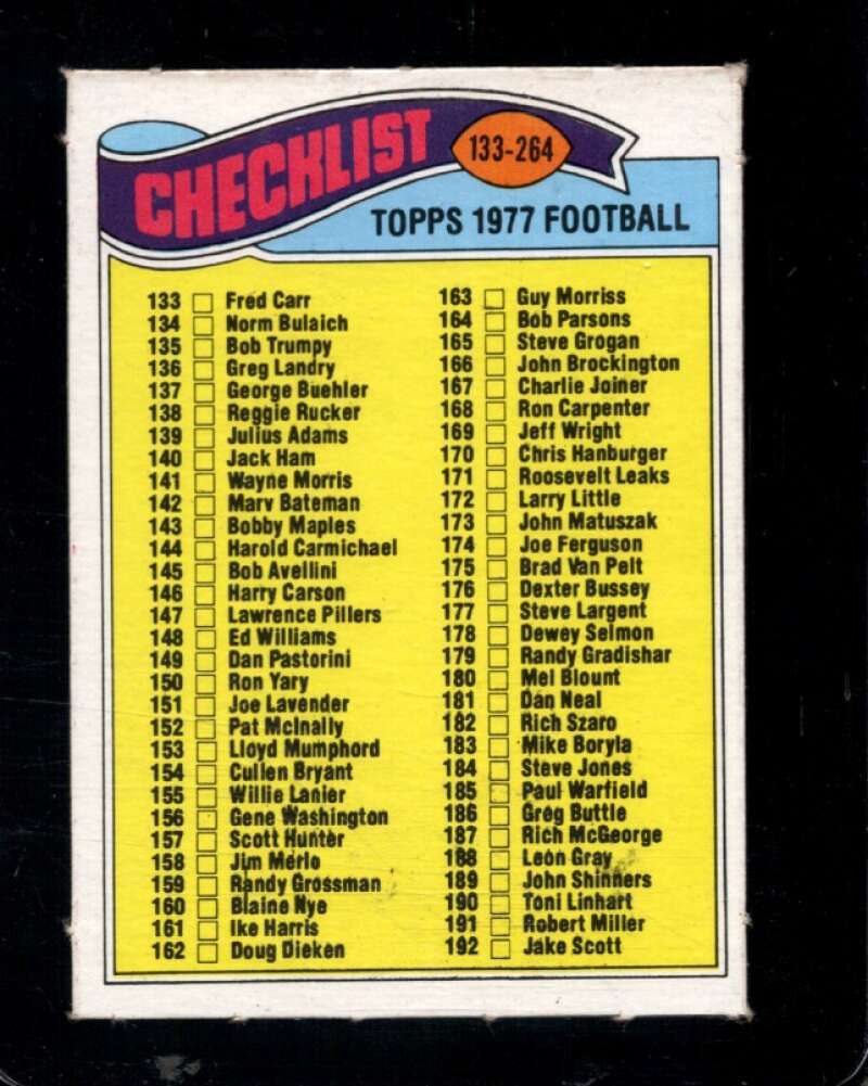 1977 TOPPS MEXICAN #256 CHECKLIST 133-264 VGEX *AZ3732