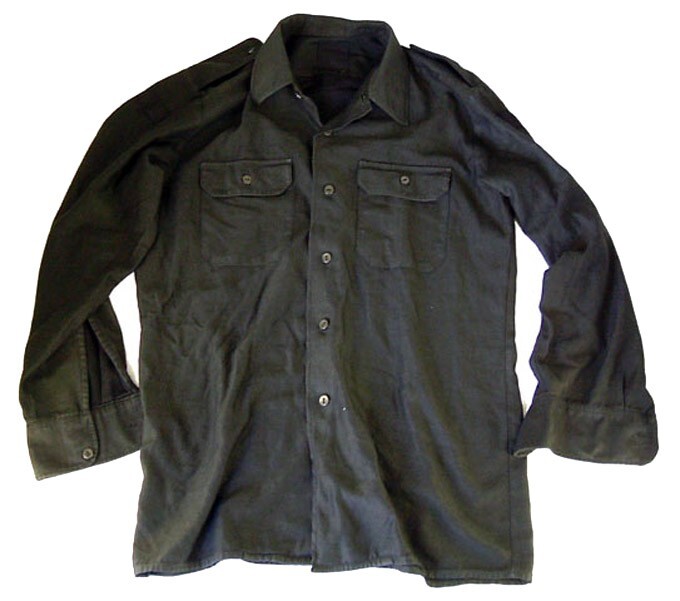 Original German BW Field Shirt Workshirt Vintage BLACK 100% Cotton Artist Smock