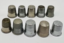 Thimbles Vintage Metal Thimbles Lot of 10 Pieces Various Sizes