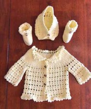Handmade Infant Sweater, Hat, Booties - Brand New - Never worn