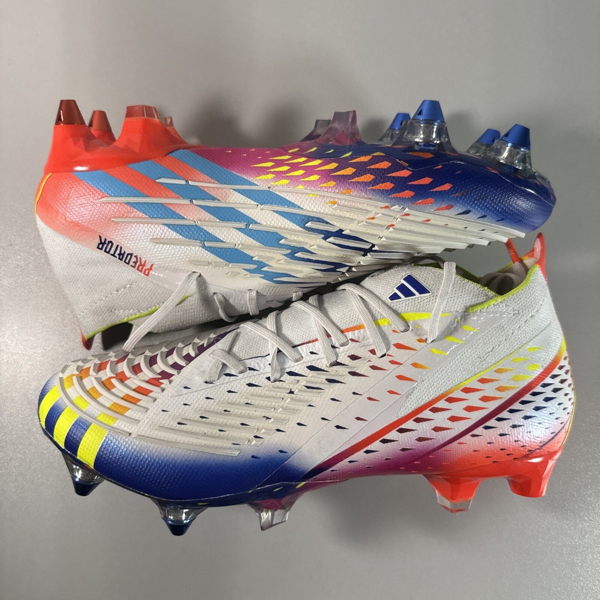 Adidas Predator Edge.1 SG Soccer Cleats White Blue Sz Mens 4.5
