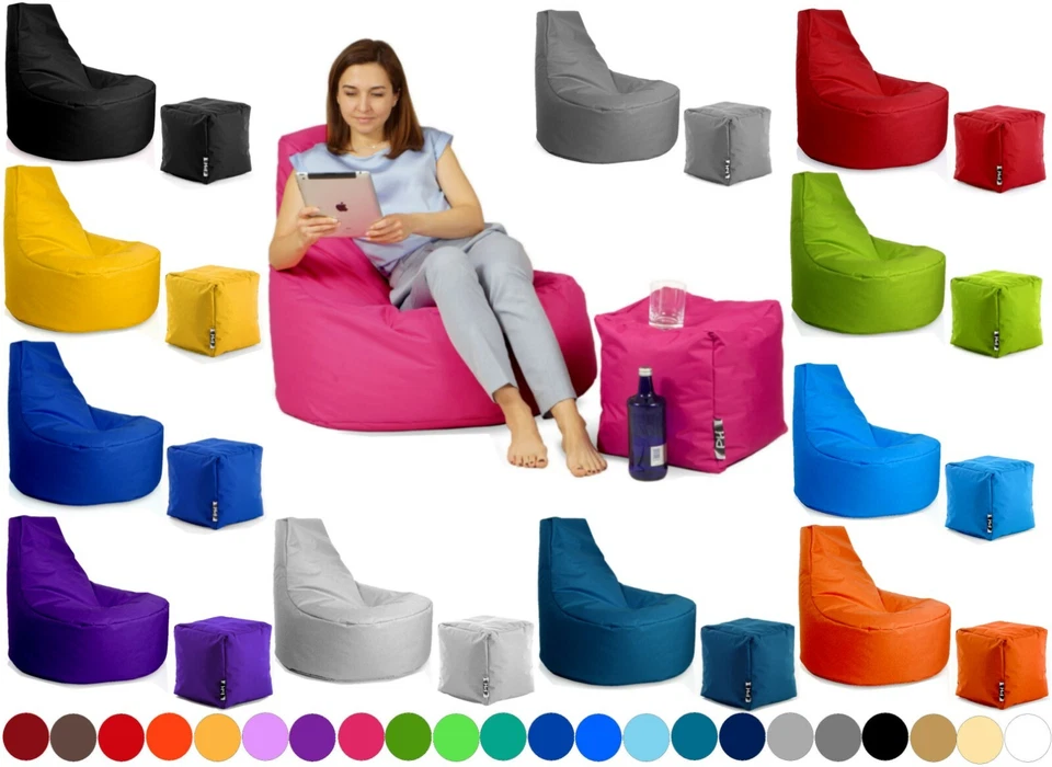 Patchhome Gamer Sessel Hocker befüllt im Set mit Reißverschluss nachfüllbar NEU - Bild 4 von 4