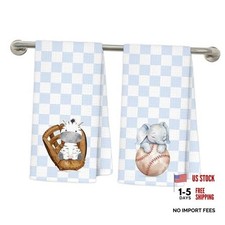 Cute Baseball Zebra Elephant Hand Towels for Baseball Zebra Elephant Towels