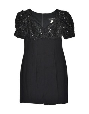 Amanda Taylor Damen Etuikleid US 8 Medium schwarz Viskose klassisch MG10