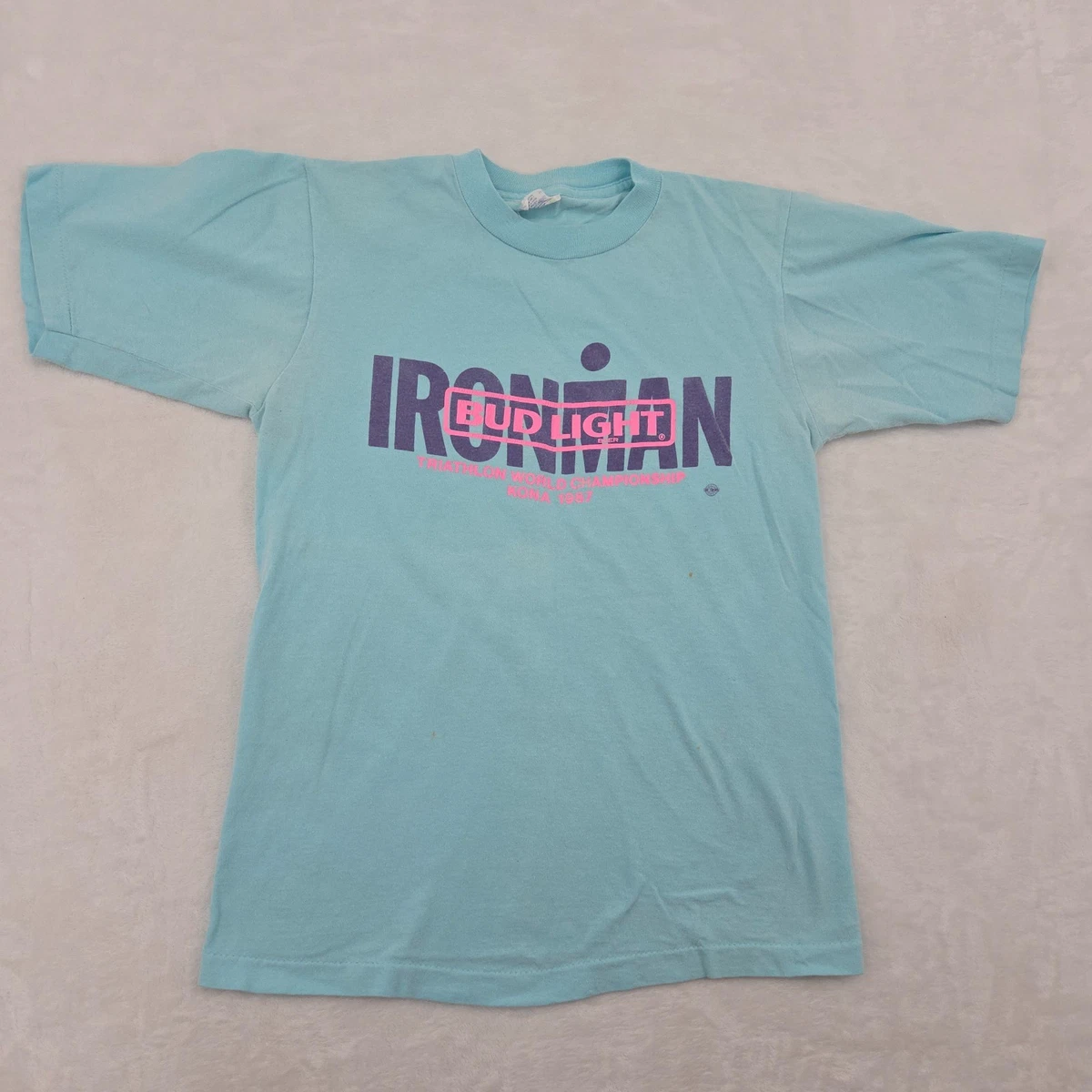 VTG 1987 Ironman Bud Light Triathlon World Championships Shirt Sz