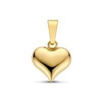 Herz Collier - Gelbgold 585 / 14 Karat - Liebe - AnhäNger Kette - Poliert
