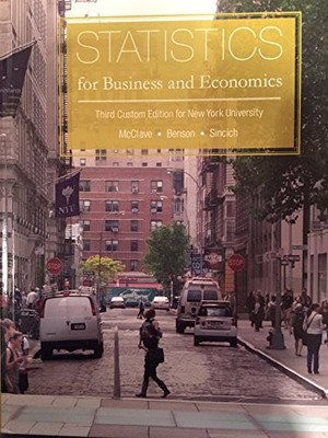 STATISTICS FOR BUSINESS AND ECONOMICS THIRD CUSTOM EDITION - Hardcover EXCELLENT