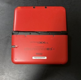 Nintendo 3DS XL SPR-001 Red/Black Handheld System w/ 3 Games *tested+working*