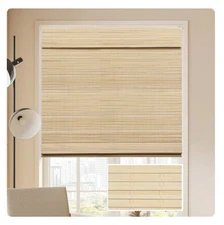 LUCKUP Cordless Bamboo Roman Blinds Shades Indoor 20”Wx64”T