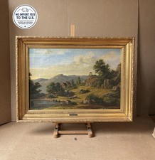 F.C. Ki�rskou. Danish Golden Age 1840s Oil Painting Swiss Alps Landscape. COA