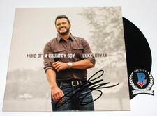 LUKE BRYAN SIGNED 'MIND OF A COUNTRY BOY' ALBUM VINYL RECORD BECKETT COA