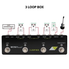 MOSKYAUDIO 3 Loop Box Guitar Effect Pedal With Channel Selection True YQEE