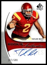 2010 SP Authentic/599 / Taylor Mays ROOKIE ON-CARD AUTO /599. rookie card picture