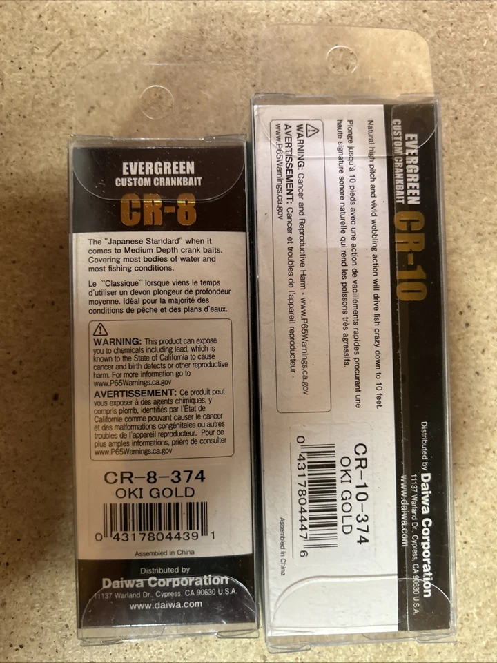 Diawa Evergreen Crankbaits CR-8, CR-10. Lote de 2 Foto 2 de 2