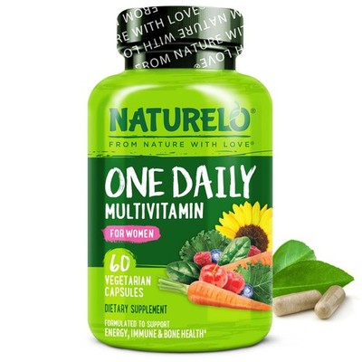 NATURELO One Daily Multivitamin for Women w/Vitamin B12, 60 Count (Pack of 1) 