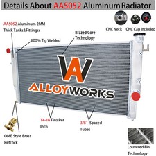 4 Row Radiator Fit 1994-2002 Dodge Ram 2500 3500 Cummins Diesel Pickup 5.9L .