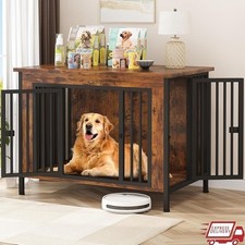 90 Pre-Assembled Dog Crate Table Sturdy Chew-Resistant Indoor Pet Furniture New