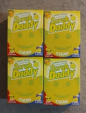 4 Lemon Fresh Scrub Daddy - Soft In Warm Water Firm In Cold Water - NEW IN BOX 