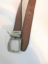 Roundtree  York Mens Leather Belt 46 Reversible Nickel Buckle Ombre Brown Chic