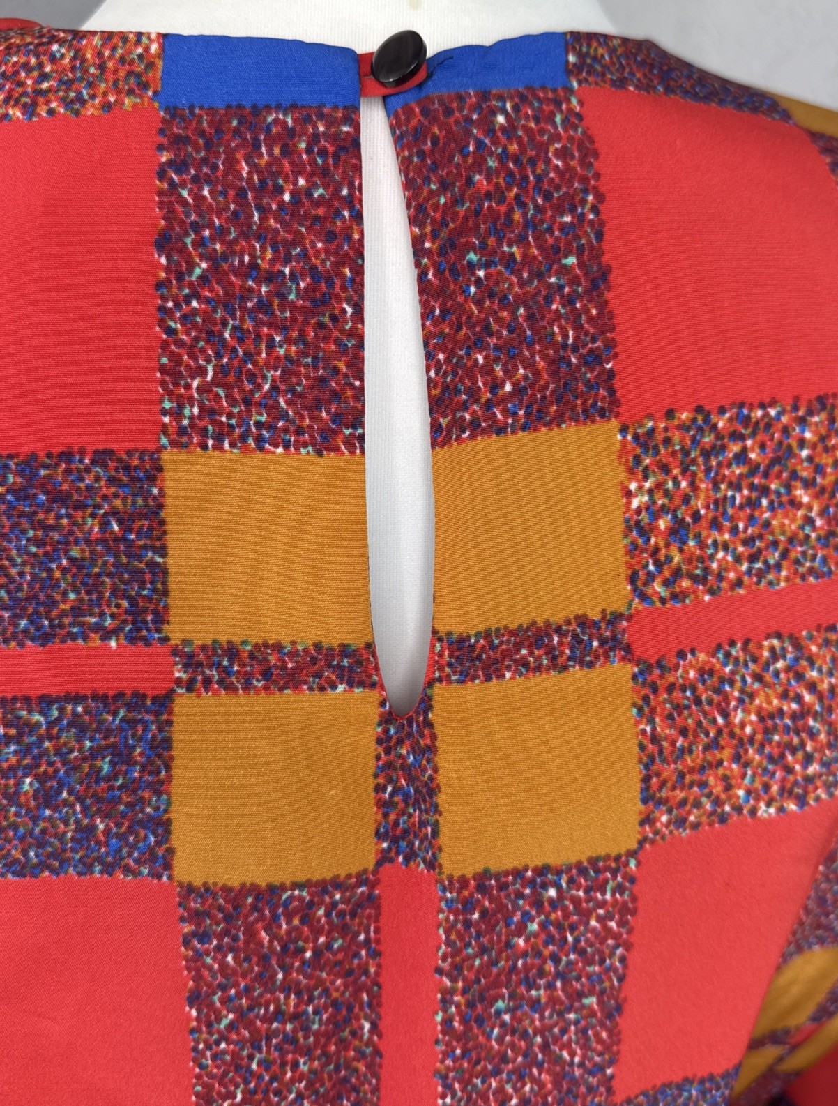 VTG 80s Patchwork Eileen Scott Pleated Secretary … - image 8