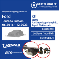 FüR Ford Tourneo Custom V362 / F3 06.2016-12.2023 Ahk Starr +7Pol Sp. E-Satz Eba