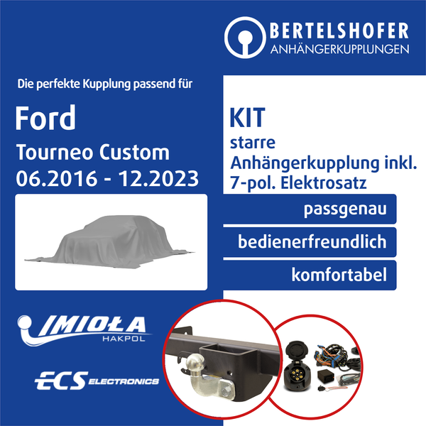 FüR Ford Tourneo Custom V362 / F3 06.2016-12.2023 Ahk Starr +7Pol Sp. E-Satz Eba-image