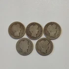 1914 Barber Dime Silver Lot of 5 Coins 10C San Francisco Denver Circulated