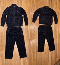 Vintage Men Tennis Fila Black Sweatsuit Tracksuit Velvelt NWT Size 2XL