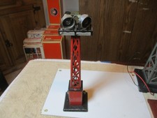 Vintage Marx 416 PreWar Flood Light Tower Red and Black Metal O Gauge Tested