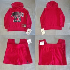 Nike Jordan - Boys Size 4 - 2 Piece Set - Red/Black/White - Hoodie/Sweatpants
