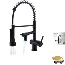 Kitchen Faucets with LED Light, Commerical Black Kitchen Faucet with Pull Dow...