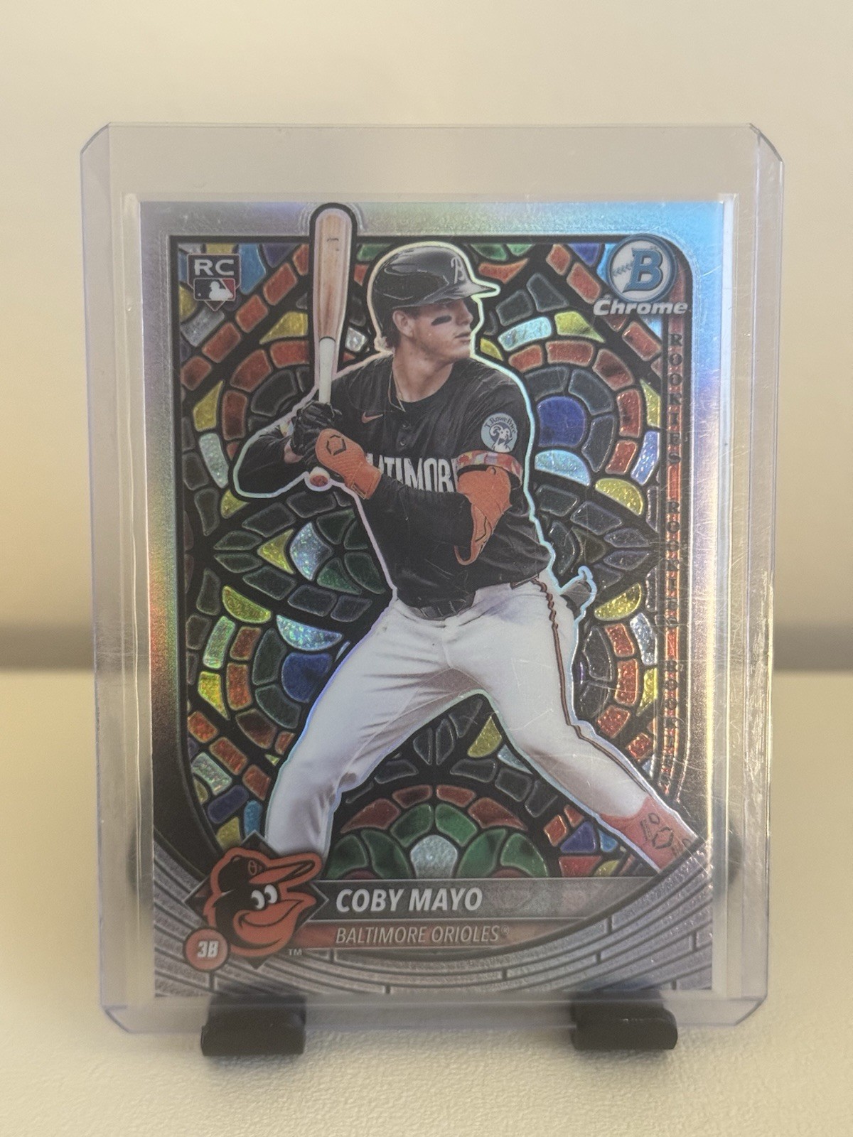 2025 Bowman Chrome Etched In Glass Refractor SSP RC Coby Mayo #37 Stained Glass