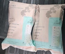 2-Zomee 200 Count Double Zip Breast Milk Storage Bags 8oz 240mL Freezer Safe USA