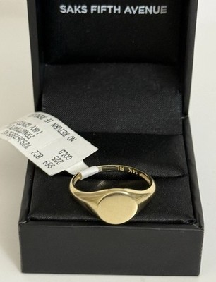 Neu mit Etikett $ 1052 Saks Five Avenue Damen-Siegelring 14 K massiv Gold