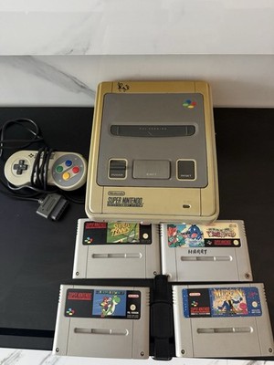 Super Nintendo SNES Grau Mit 4 Spiele 1 Controller