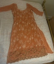 Peach Indian Anarkali Kurti / Kurta Dress. Custom-made