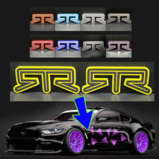 Pair 2 Rtr Fender Emblems Fits Ford Mustang Badge Nameplate Drift Decal