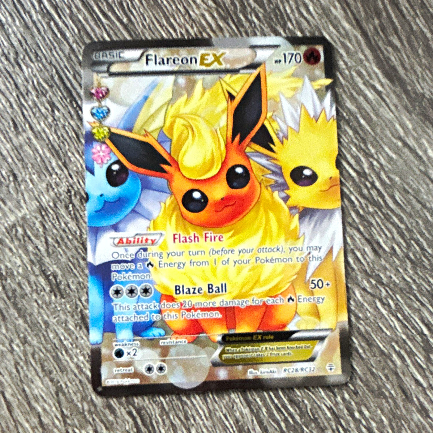Pokémon TCG Flareon EX RC28/RC32 Generations Radiant Collection Full Art Holo