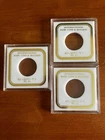 3- Older $20 Liberty Gold Coin EMPTY Slab Case Holder White & Clear Plastic