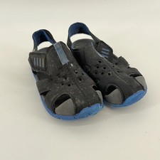 Wonder Nation Toddler Boys Black and Blue Bump Toe Sandals Size 7/8 TM225